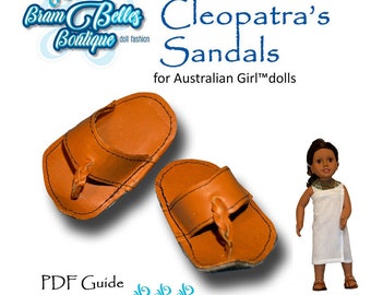 Cleopatra's Sandals 20 inch Doll Shoes Pattern Designed to Fit Dolls such as Australian Girl® - BramBelles Boutique - PDF - Pixie Faire