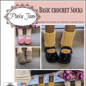 Può includere: Uno schema a uncinetto per realizzare calzini basic per bambole di 32 cm. Lo schema è di livello facile e include istruzioni per l'uso di un uncinetto da 6 mm e filo di cotone. Lo schema è progettato per adattarsi a bambole di 32 cm.