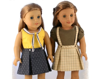 Timeless Schoolgirl Skirt 18 inch Doll Clothes Pattern Fits Popular 18" Dolls - Forever 18 Inches - PDF - Pixie Faire