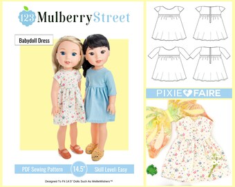 123 GOWN AND COAT DOLL PATTERN Pick Your Size