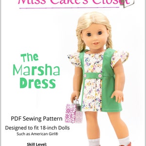 The Marsha Dress 18 inch Doll Clothes Pattern Fits Dolls such as American Girl® Miss Cake's Closet PDF Pixie Faire image 2