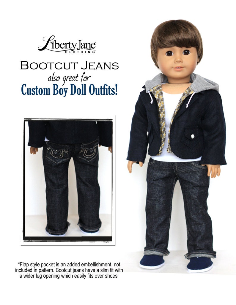 Jeans Bundle 18 inch Doll Clothes Pattern Fits Dolls such as American Girl® Liberty Jane PDF Pixie Faire image 4