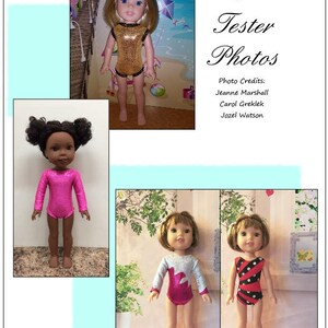 Puede incluir: Cuatro mu&ntilde;ecas con diferentes leotardos. Las mu&ntilde;ecas llevan todas leotardos de manga larga. Los leotardos son de diferentes colores y patrones. Las mu&ntilde;ecas est&aacute;n todas de pie sobre un fondo blanco. Fotos de prueba. Cr&eacute;ditos de las fotos: Jeanne Marshall, Carol Greklek, Jozel Watson.