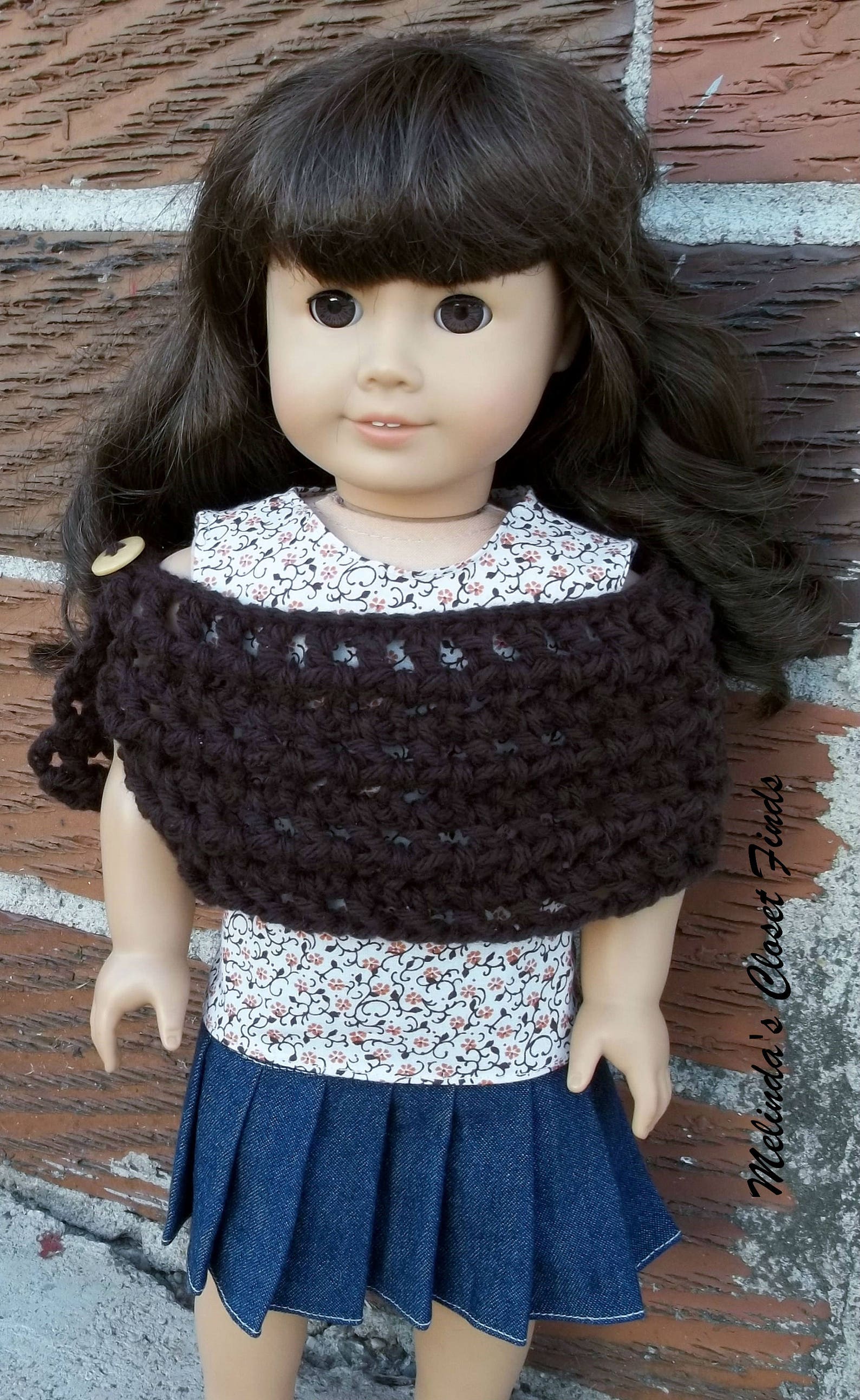 Off Shoulder Button Wrap 18 Inch Doll Clothes Crochet Pattern - Melinda ...