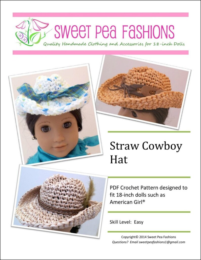 crochet cowboy hat for doll