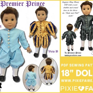 Le Premiere Prince 18 inch Doll Clothes Pattern Fits Dolls such as American Girl® - Stitchery By Snowflake - PDF - Pixie Faire