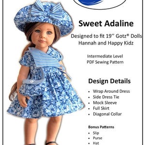 Adaline Ensemble Schnittmuster für Gotz® Hannah und Gotz® Happy Kidz - Dolly Wears - PDF - Pixie Faire