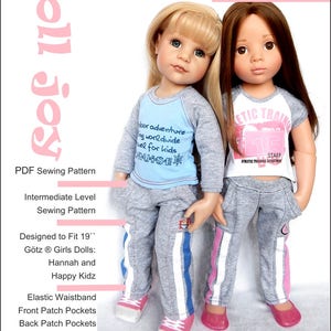 Active Pants 19 inch Doll Clothes Pattern Fits Dolls Such as Gotz® Hannah or Happy Kidz Doll Joy PDF Pixie Faire image 1