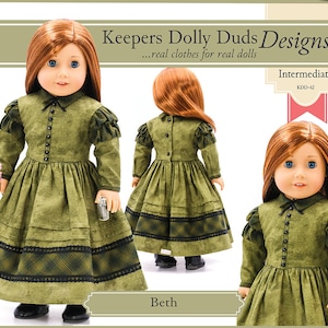 Beth 18 inch Doll Clothes Pattern Fits Popular 18&quot; Dolls - Keepers Dolly Duds - PDF - Pixie Faire