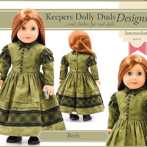 Beth 18 inch Doll Clothes Pattern Designed to Fit Dolls such as American Girl® - Keepers Dolly Duds - PDF - Pixie Faire