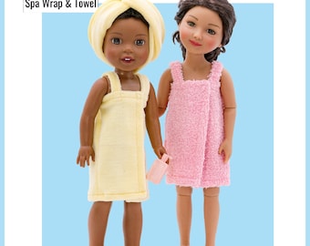 Spa Wrap and Towel 14.5-15 inch Doll Clothes Pattern Fits Dolls such as RRFF & WW - 123 Mulberry Street - PDF - Pixie Faire