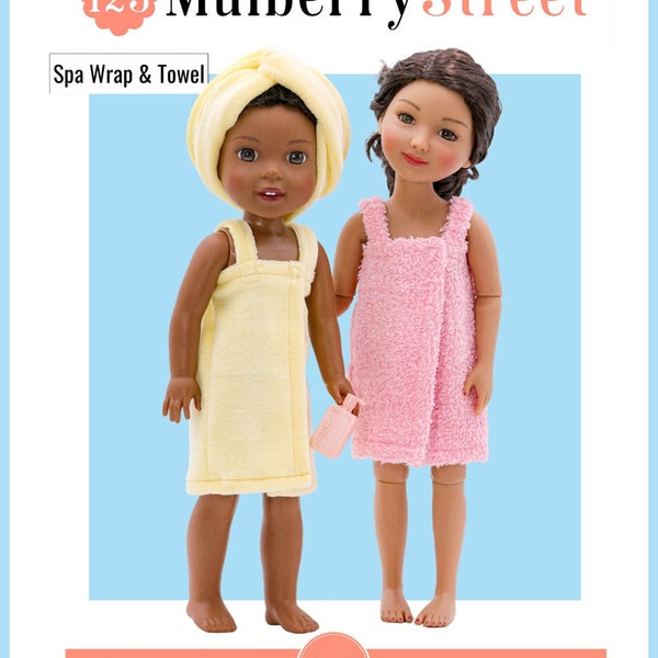 Spa Wrap and Towel 14.5-15 inch Doll Clothes Pattern Fits Dolls such as RRFF & WW - 123 Mulberry Street - PDF - Pixie Faire