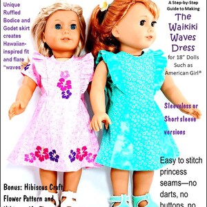 Waikiki Waves-klänning, 18-tums dockkläder, mönster passar populära 18-tums dockor - Frog Princess Fashions - PDF - Pixie Faire