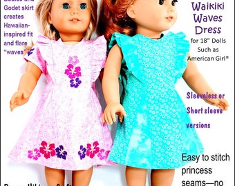 Modèle de vêtements de poupée Waikiki Waves Dress pour poupées
