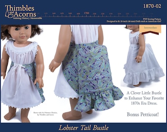 Lobster Tail Bustle 18 inch Doll Clothes Accessory Pattern Fits Popular 18" Dolls - Thimbles and Acorns - PDF - Pixie Faire