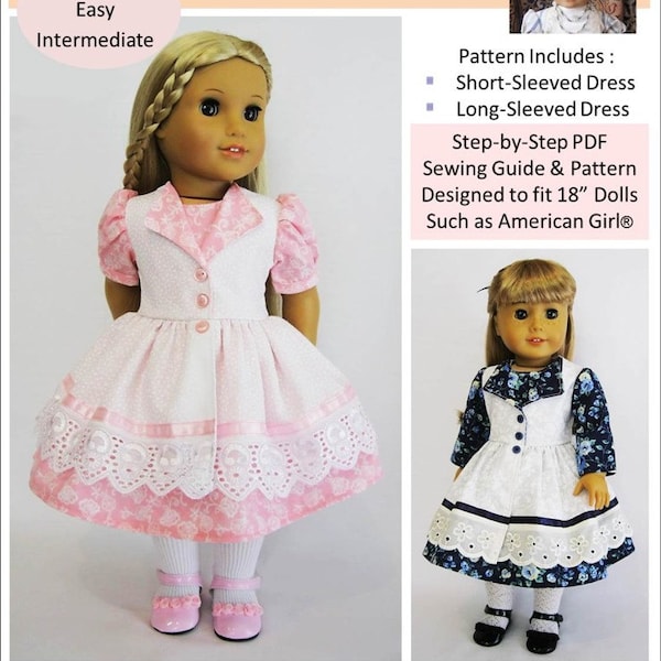 Fairy Tale Fantasy Dress 18 pouces Doll Clothes Pattern Fits Dolls such as American Girl® - Little Miss Muffett - PDF - Pixie Faire