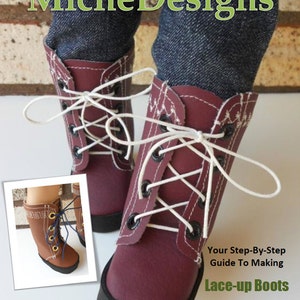 Lace Up Boots 18 inch Doll Clothes Shoe Pattern Fits Dolls such as American Girl® - Miche Designs - PDF - Pixie Faire