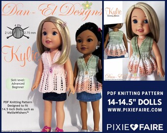 Kylie 14.5 inch Doll Clothes Knitting Pattern Instant Download, H4H - Dan-El Designs - PDF - Pixie Faire