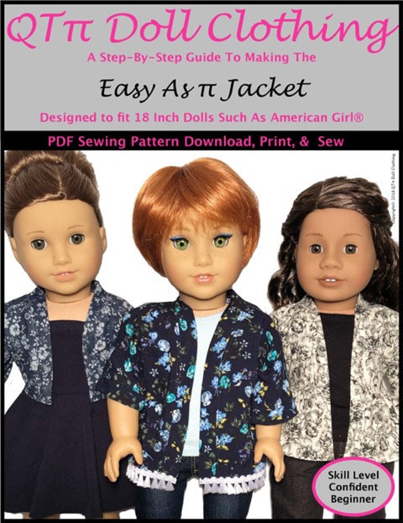 Pixie Faire Qtp Doll Clothing Easy As P Jacket Doll Clothes Pattern For 18 Inch American Girl Dolls Pdf