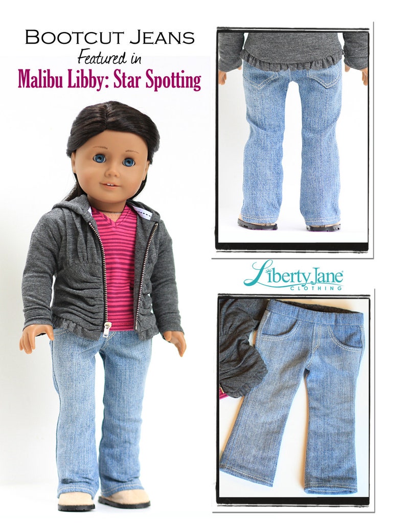 Jeans Bundle 18 inch Doll Clothes Pattern Fits Dolls such as American Girl® Liberty Jane PDF Pixie Faire image 3