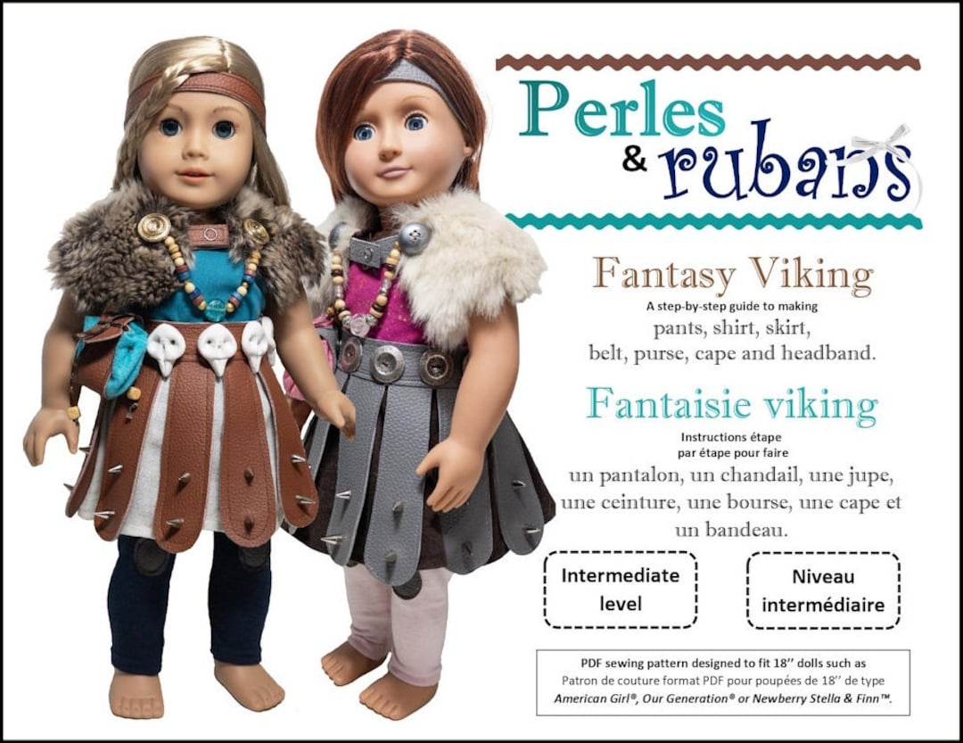Fantasy Viking 18 Inch Doll Clothes Pattern Fits Popular 18" Dolls