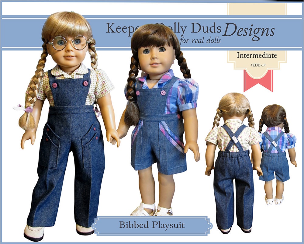 Genniewren Designs Boiler Suit Doll Clothes Pattern 18 inch