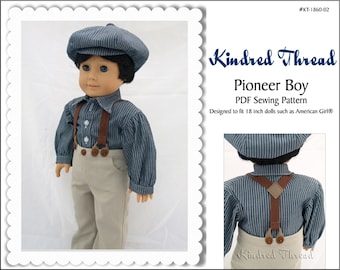 Pioneer Boy 18 inch Doll Clothes Pattern Designed to Fit Popular 18" Dolls - Kindred Thread - PDF - Pixie Faire