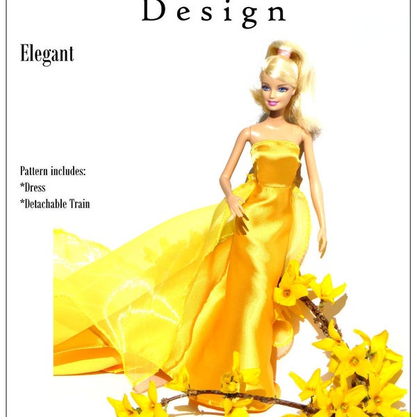 Elegant 11.5 inch Doll Clothes Pattern Designed to Fit 11 1/2" Fashion Dolls such as Barbie® - Karen Lorraine Design - PDF - Pixie Faire