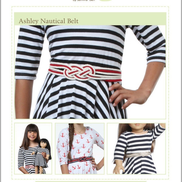 Ashley Nautical Belt Accessory Pattern Designed to Fit GIRLS and 18 Inch Dolls such as American Girl® - Bonjour Teaspoon - PDF - Pixie Faire