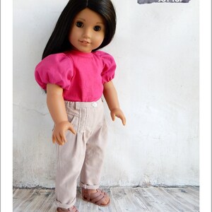 Puff-Sleeved Joy Top 18 inch Doll Clothes Pattern Fits Dolls Such as American Girl® Doll Joy PDF Pixie Faire image 6