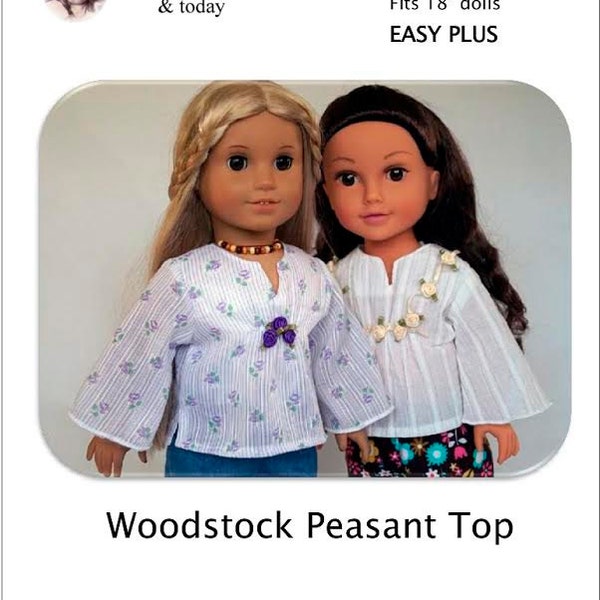 Woodstock Peasant Top 18 inch Doll Clothes Pattern Fits Dolls such as American Girl® - Flossie Potter - PDF - Pixie Faire