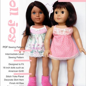 Camisole and Panties 18 inch Doll Clothes Pattern Fits Dolls Such as American Girl® - Doll Joy - PDF - Pixie Faire