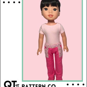Skinny Utility Pants 14.5 inch Doll Clothes Pattern Fits dolls such as WellieWishers™ - QT Pi Pattern Co - PDF - Pixie Faire