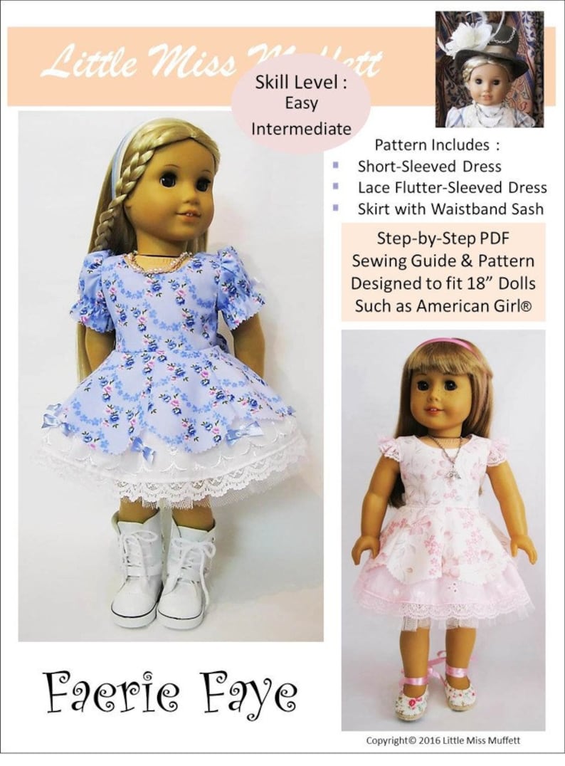 Faerie Faye Dress 18 Inch Doll Clothes Pattern Fits Dolls Such | Etsy