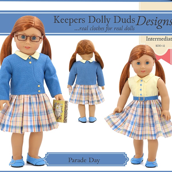 Parade Day 18 inch Doll Clothes Pattern Designed to Fit Dolls such as American Girl® - Keepers Dolly Duds - PDF - Pixie Faire