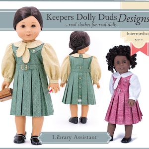 Library Assistant 18 inch Doll Clothes Pattern Designed to Fit Popular 18&quot; Dolls - Keepers Dolly Duds - PDF - Pixie Faire