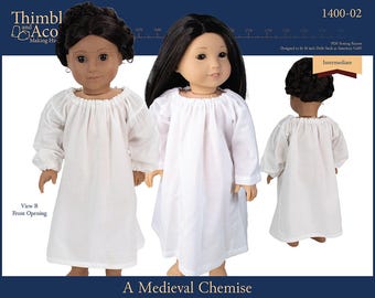A Medieval Chemise 18 inch Doll Clothes Pattern Fits American Girl® Dolls- Thimbles and Acorns - PDF - Pixie Faire