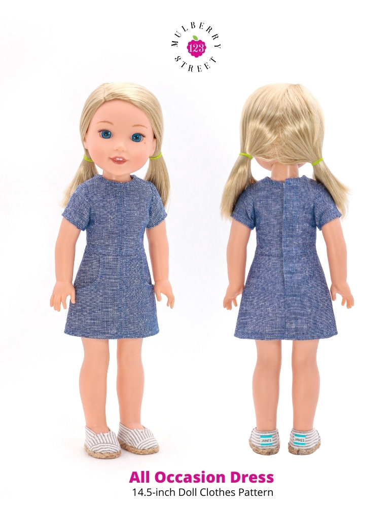 All Occasion Dress 14.5 Inch Doll Clothes Pattern Instant