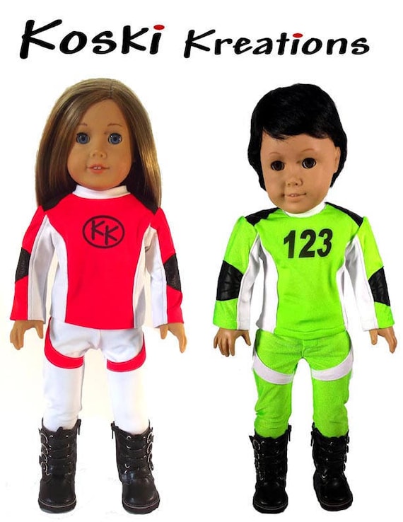 Motocross ATV Gear Bundle 18 Inch Doll Clothes Pattern Fits