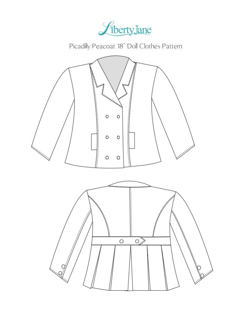 Piccadilly Peacoat 18 Inch Doll Clothes Pattern Fits Dolls - Etsy