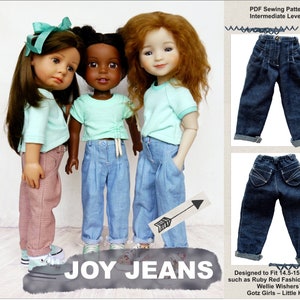 Joy Jeans 14,5-15 pollici modello di vestiti per bambole adatto a Ruby Red Fashion Friends, Wellie Wishers, Gotz Little Kidz - Doll Joy - PDF - Pixie Faire