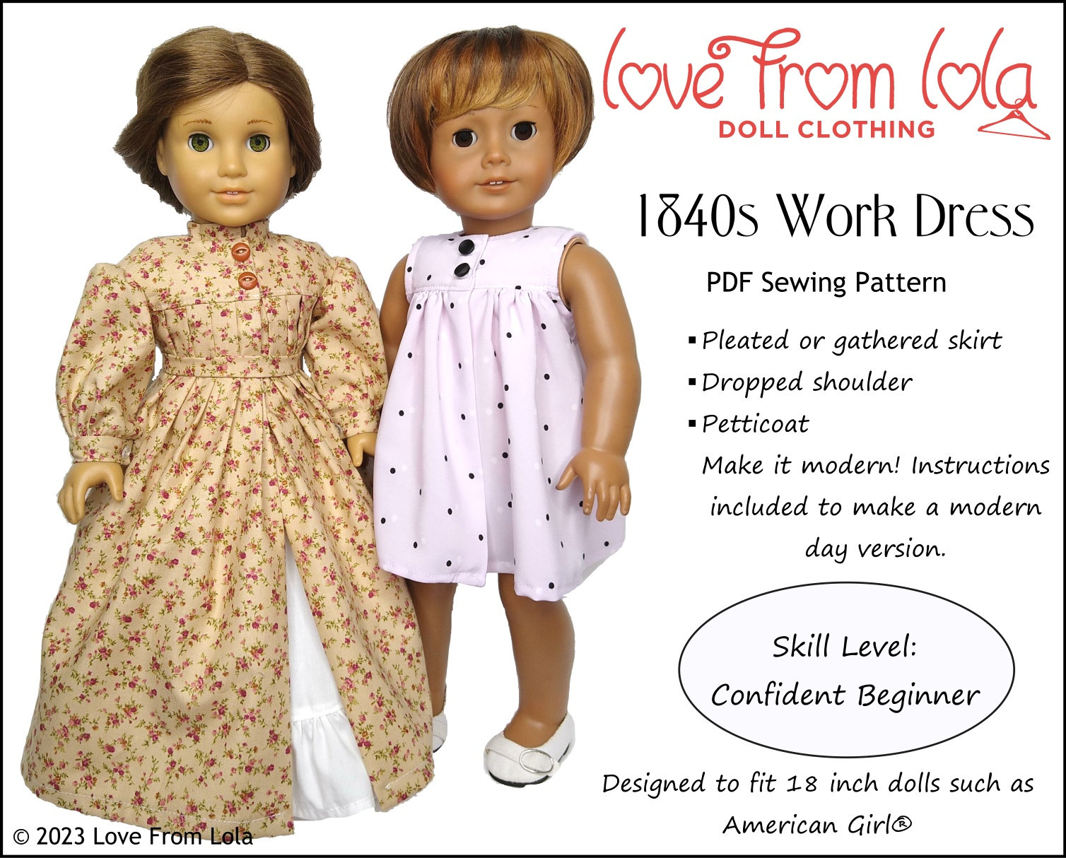 green emerald velvet dress FREE 18 inch doll clothes pattern Drawstring Dress | Heritage Doll Fashions