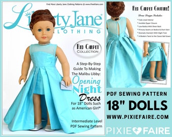 Opening Night 18 inch Doll Clothes Pattern Fits Dolls such as American Girl® - Liberty Jane - PDF - Pixie Faire