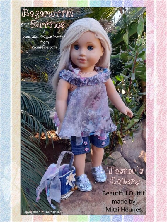 Little Miss Muffett Cute Cotton Candy Doll Clothes Pattern 18 inch American  Girl Dolls