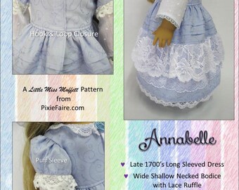 Annabelle 18 Inch Doll Clothes Pattern Fits Popular 18" Dolls - Little Miss  Muffett - PDF - Pixie Faire - Etsy