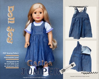 Carina Jumper 18" Doll Clothes Pattern Fits Dolls Such as American Girl® - Doll Joy - PDF - Pixie Faire