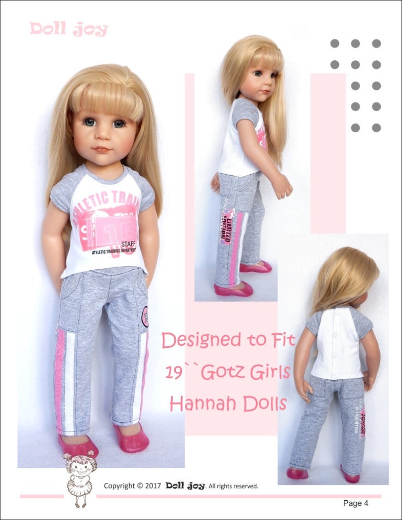 Active Pants 19 inch Doll Clothes Pattern Fits Dolls Such as Gotz® Hannah or Happy Kidz Doll Joy PDF Pixie Faire image 4