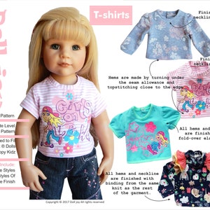 T-Shirts 19 inch Doll Clothes Pattern Fits Dolls Such as Gotz® Hannah or Happy Kidz - Doll Joy - PDF - Pixie Faire