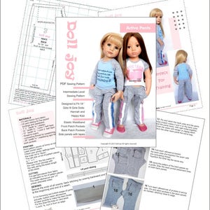 Active Pants 19 inch Doll Clothes Pattern Fits Dolls Such as Gotz® Hannah or Happy Kidz Doll Joy PDF Pixie Faire image 7