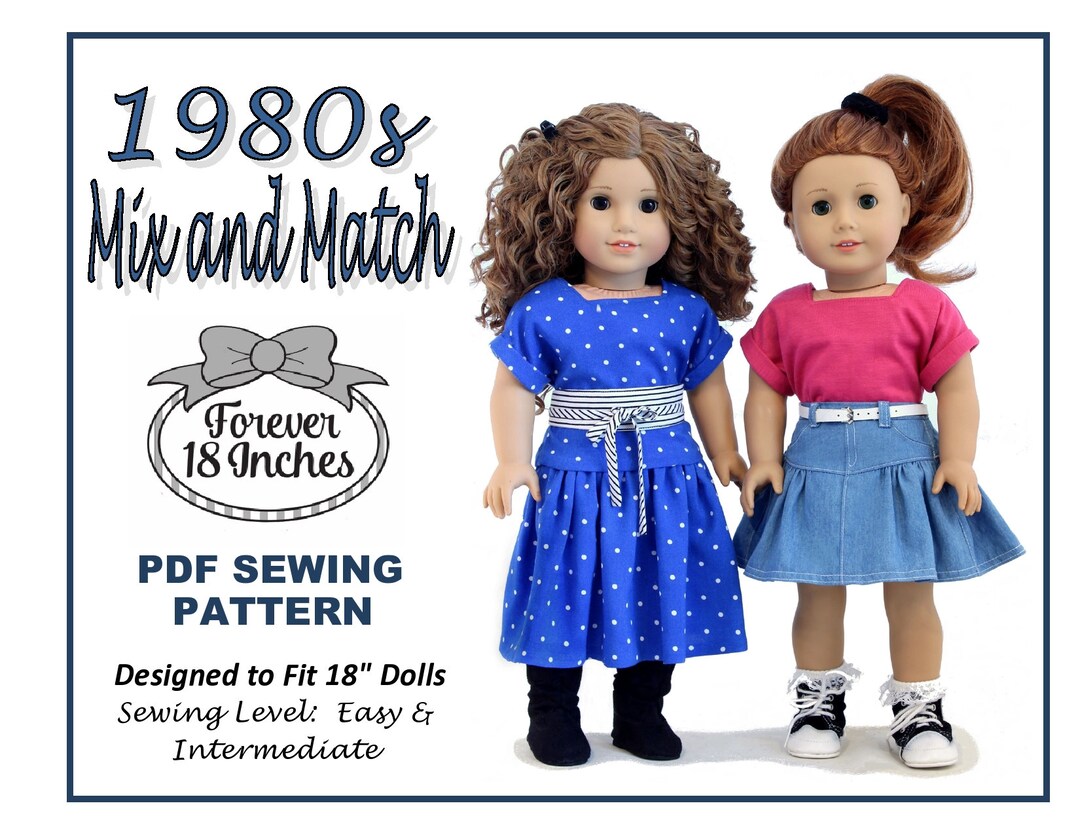 1980s Mix and Match 18 Inch Doll Clothes Pattern Fits Popular 18" Dolls ...